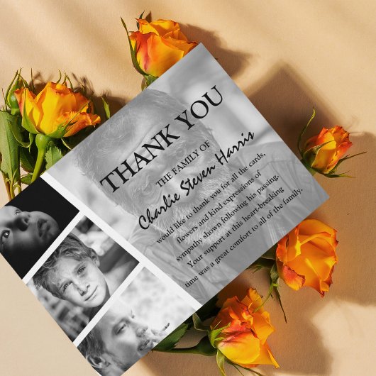 Carte de remerciements funéraire de collection pho
