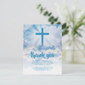 Carte de remerciements funéraire de Heaven Cross (Debout devant)