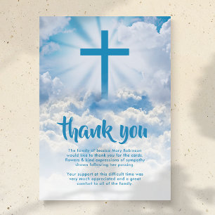 Carte de remerciements funéraire de Heaven Cross