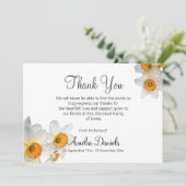 Carte de remerciements funéraire de la jonquille b (Debout devant)