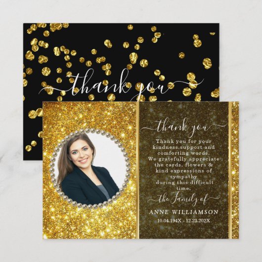 Carte de remerciements funéraire de la Parties sci (Devant / Derrière)