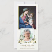 Carte de remerciements funéraire de la photo relig (Devant)