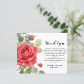 Carte de remerciements funéraire de la Rose rouge  (Debout devant)