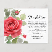 Carte de remerciements funéraire de la Rose rouge  (Devant)