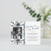 Carte de remerciements funéraire de photo florale  (Debout devant)