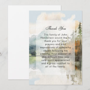 Carte de remerciements funéraire de Rustic Lake