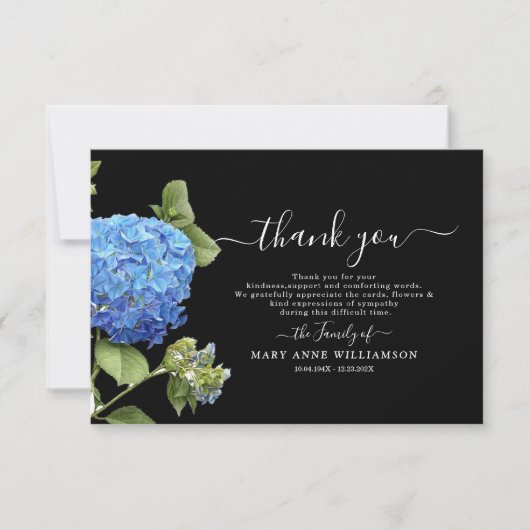 Carte de remerciements funéraire de script (Devant)