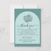 Carte de remerciements funéraire de script minimal (Devant)