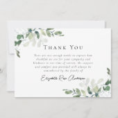 Carte de remerciements funéraire de Sympathy Eucal (Devant)