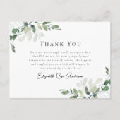 Carte de remerciements funéraire de Sympathy Eucal (Devant)