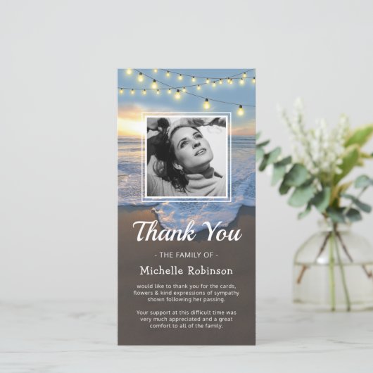 Carte de remerciements funéraire de Sympathy Océan (Debout devant)