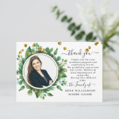 Carte de remerciements funéraire de verdure botani (Debout devant)