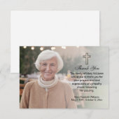 Carte de remerciements funéraire dédié à la photo  (Devant / Derrière)