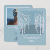 Carte de remerciements funéraire des arbres nus Ph (Devant / Derrière)