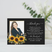 Carte de remerciements funéraire des tournesols (Debout devant)