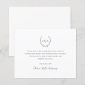 Carte de remerciements funéraire du budget de la c (Devant / Derrière)