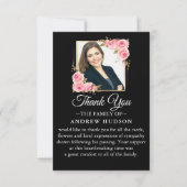 Carte de remerciements funéraire du cadre photo ro (Devant)