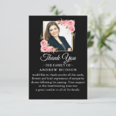 Carte de remerciements funéraire du cadre photo ro (Debout devant)