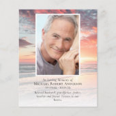 CARTE DE REMERCIEMENTS funéraire du coucher du sol (Devant)