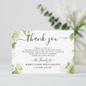 Carte de remerciements funéraire du script de verd (Debout devant)