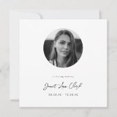 Carte de remerciements funéraire et sympathie (Dos)