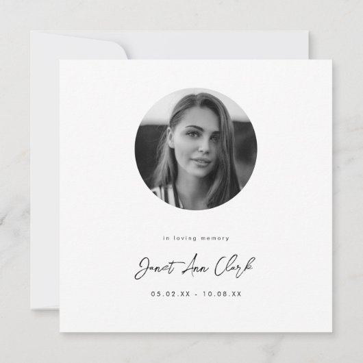 Carte de remerciements funéraire et sympathie (Dos)