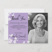 Carte de remerciements funéraire Fleur sauvage bla (Devant)