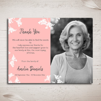 Carte de remerciements funéraire Fleur sauvage bla