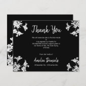 Carte de remerciements funéraire Fleur sauvage noi (Devant / Derrière)