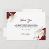 Carte de remerciements funéraire floral (Devant / Derrière)