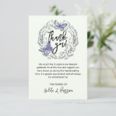 carte de remerciements funéraire floral à papillon (Debout devant)