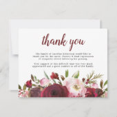 Carte de remerciements funéraire floral de Bourgog (Devant)