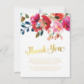 Carte de remerciements funéraire floral Memorial (Devant)