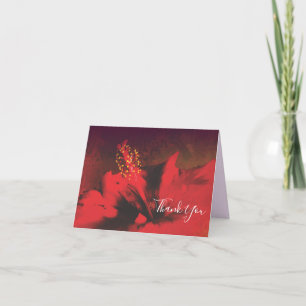 carte de remerciements funéraire hibiscus