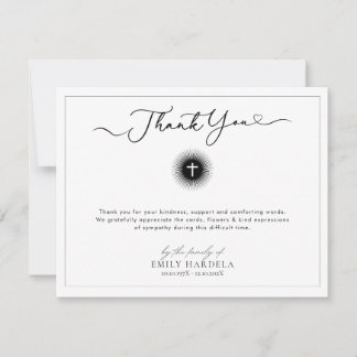 Carte de remerciements funéraire inter-religieux