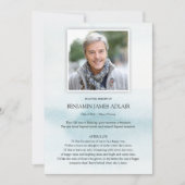 Carte de remerciements funéraire Memorial Blue Sym (Devant)