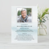 Carte de remerciements funéraire Memorial Blue Sym (Debout devant)