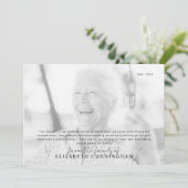 Carte De Remerciements Funéraire Mémorial Simple Photo moderne (Debout devant)