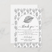 Carte de remerciements funéraire minimal de script (Devant / Derrière)