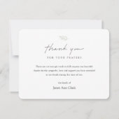Carte de remerciements funéraire minimaliste blanc (Devant)