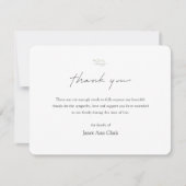 Carte de remerciements funéraire minimaliste blanc (Devant)