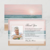 Carte de remerciements funéraire océanique | Carte (Devant / Derrière)