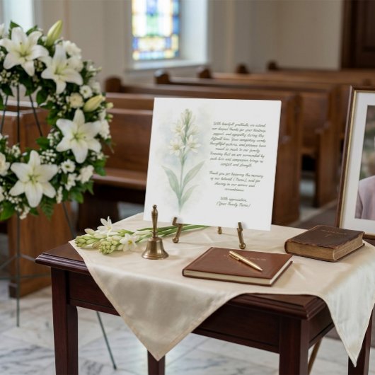 Carte de remerciements funéraire personnalisable