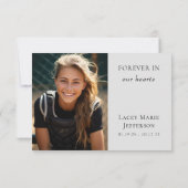 Carte de remerciements funéraire photo cardinal ro (Dos)