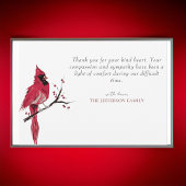 Carte de remerciements funéraire photo cardinal ro