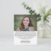 Carte de remerciements funéraire photo moderne (Debout devant)