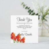 Carte de remerciements funéraire Red Tulip (Debout devant)