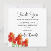 Carte de remerciements funéraire Red Tulip (Devant)