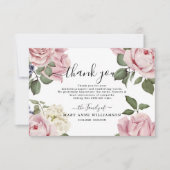 Carte de remerciements funéraire rose (Devant)