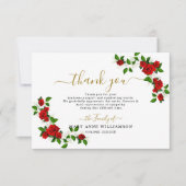 Carte de remerciements funéraire rouge turc Rose (Devant)